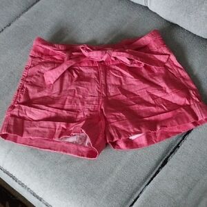 Banana Republic Sunset Red Chambray Cuffed Shorts